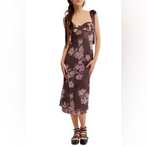 FP Movement by Free People Purple Floral Midi Dress